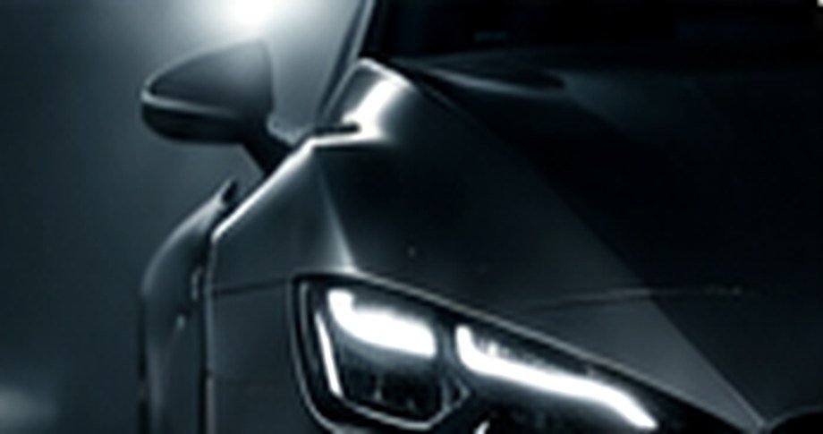 Close-up of a contemporary car headlight